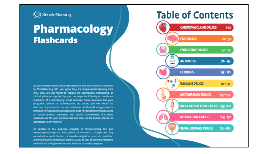 Pharmacology Flashcards for Nursing Students | SimpleNursing